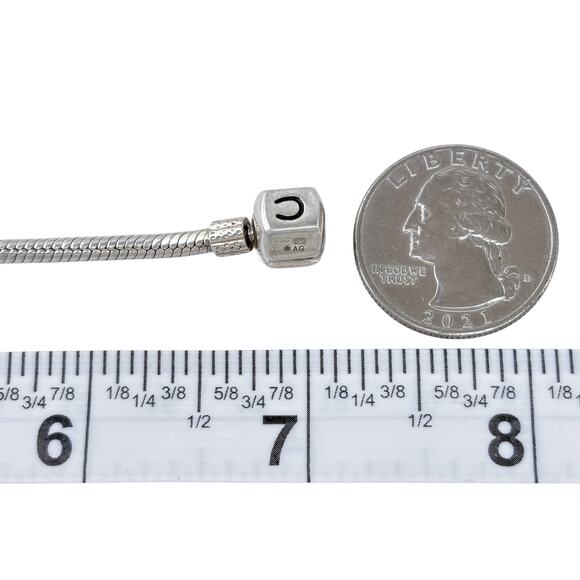 Estate Chamilia Sterling Silver 925 Snake Chain Charm Bracelet 7" - Picture 3 of 7